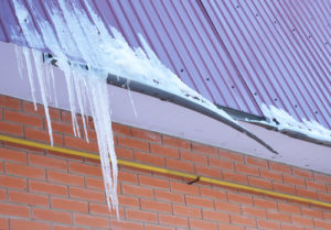 Ice dam gutter damage
