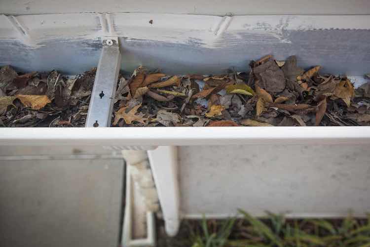 Half-Round Clogged Gutters - K-Guard Heartland