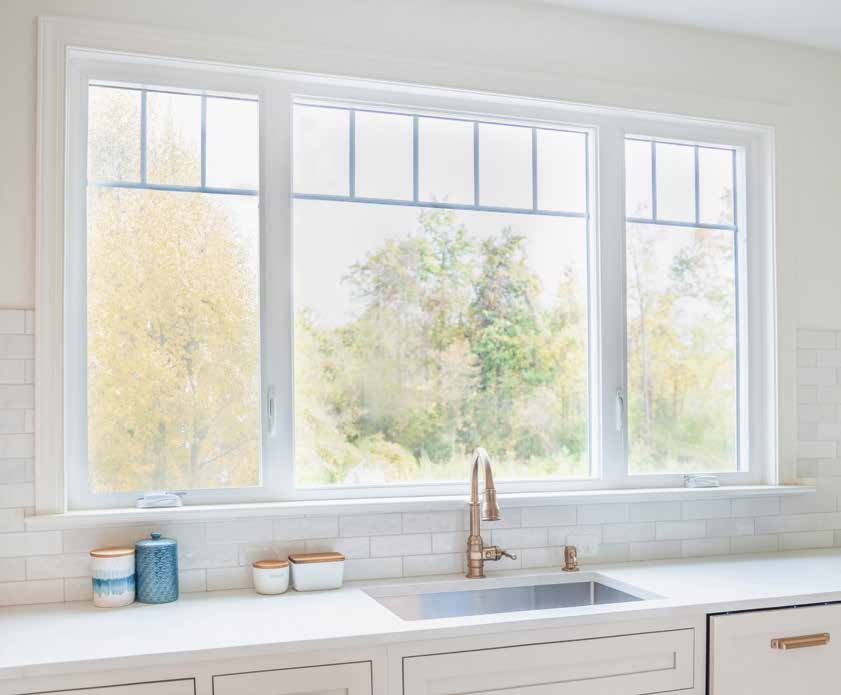 interior view of pro via white casement slider window