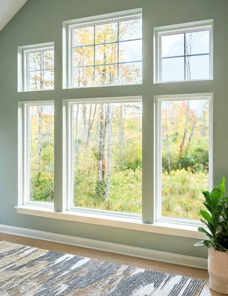 interior view of white picture window